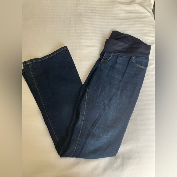 Old Navy Bootcut Low panel maternity jeans Womens 6 Dark Wash Spring Denim - Picture 1 of 5